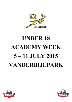 valke under 18 academy week 5 – 11 july 2015