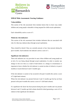 (SERAF) Scoring Guidance - Hampshire Safeguarding Children Board
