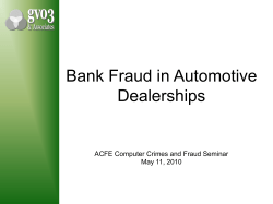 Bank Fraud in Automotive Dealerships
