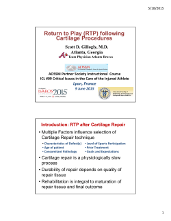 Return to Play (RTP) following Cartilage Procedures