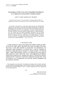 Equivalence of the Core and Competitive Equilibrium in a Tiebout