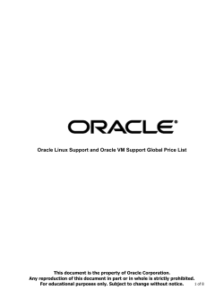 Oracle Linux Support and Oracle VM Support Global Price List