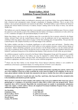 Exhibition Proposal Form - SOAS University of London