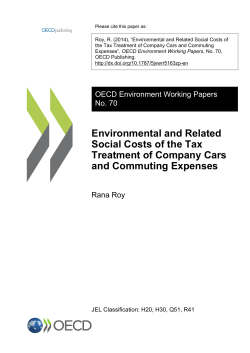 Environmental and Related Social Costs of the Tax