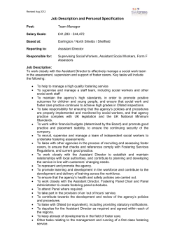 Job Description and Personal Specification