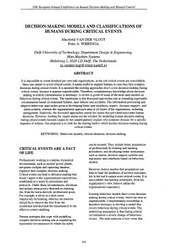 20th European Annual Conference on Human Decision Making and