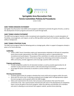 Springdale Area Recreation Club Tennis Committee Policies