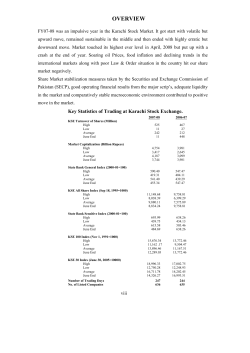 Key Statistics of Trading at Karachi Stock