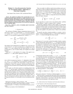 norm reconstruction function for oversampled signals