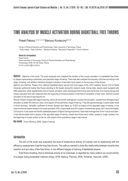 TIME ANAlySIS Of MuSClE ACTIVATION DurINg BASkETBAll frEE