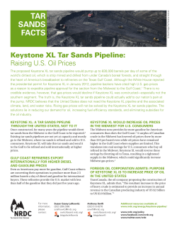 Keystone XL Tar Sands Pipeline: Raising US Oil Prices