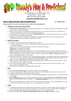 RULES, REGULATIONS AND INFORMATION