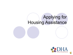 Information about Applying for Assistance