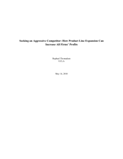 Seeking an Aggressive Competitor: How Product