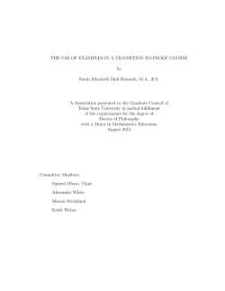 THE USE OF EXAMPLES IN A TRANSITION-TO