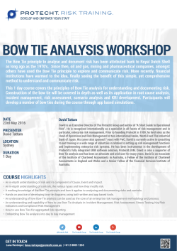 BOW TIE ANALYSIS WORKSHOP