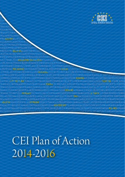 CEI Plan of Action 2014-2016 - Central European Initiative