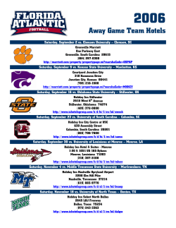 2006 Away Game Team Hotels