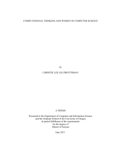 Computational Thinking and Women in Computer Science