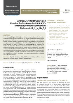 Synthesis, Crystal Structure and Hirshfeld Surface Analysis of N,N,N