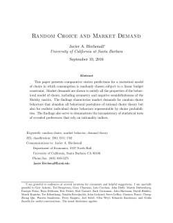 Random Choice and Market Demand