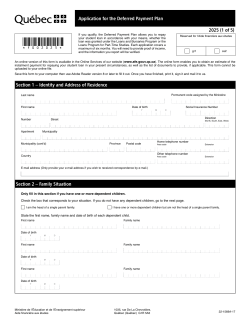 Application for the Deferred Payment Plan