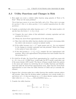 Assignment 3 - Utility Functions and Changes in Risk