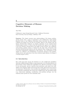 2 Cognitive Elements of Human Decision Making