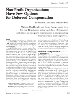 Non-Profit Organizations Have Few Options for Deferred