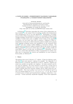 A NOTE ON BOSE Z–INDEPENDENT RANDOM VARIABLES