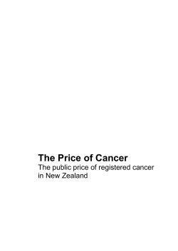 The price of cancer - Ministry of Health