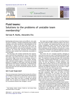 Fluid teams: Solutions to the problems of unstable team membership