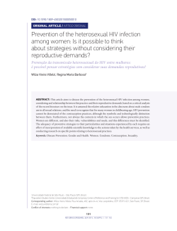 Prevention of the heterosexual HIV infection among women: Is it