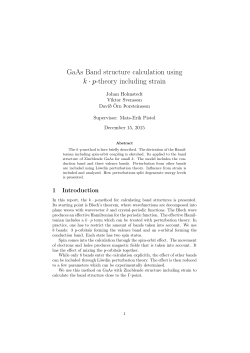 GaAs Band structure calculation using k &middot; p