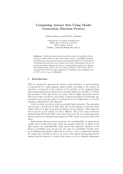 Computing Answer Sets Using Model Generation Theorem Provers