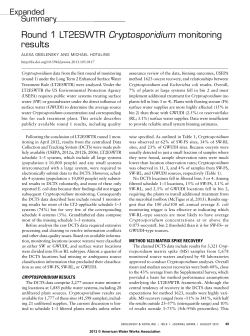Round 1 LT2ESWTR Cryptosporidium monitoring results