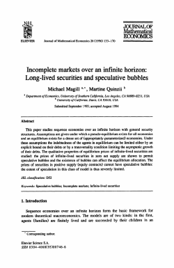 Incomplete markets over an infinite horizon: Long