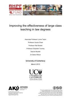 Improving the effectiveness of large class teaching in law degrees
