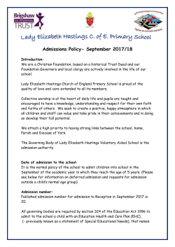 Admissions Policy 2017-2018
