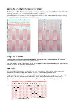 Completing multiple choice answer sheets