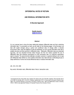 DIFFERENTIAL RATES OF RETURN AND RESIDUAL