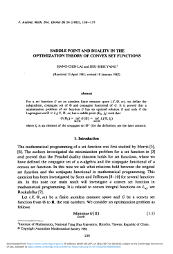 Saddle point and duality in the optimization theory of convex set