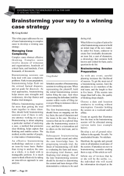 Brainstorming your way case strategy to a winning