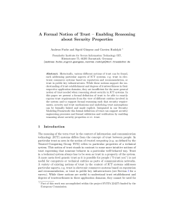 A Formal Notion of Trust &ndash; Enabling Reasoning about Security