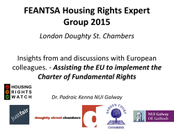 EU Pilot Project- Promoting protection of the right to housing