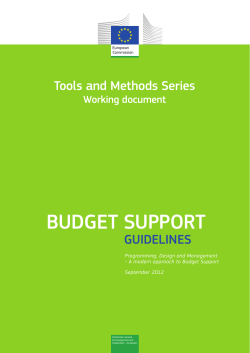 Budget Support Guidelines - European Commission