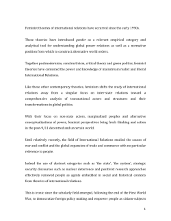 Feminist theories of international relations have occurred since the