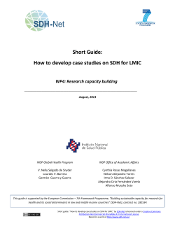Short Guide: How to develop case studies on SDH for