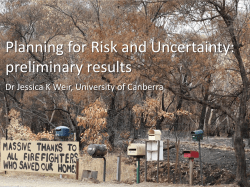 Planning for Risk and Uncertainty: preliminary results
