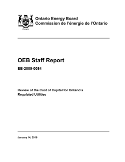 OEB Staff Report - Ontario Energy Board